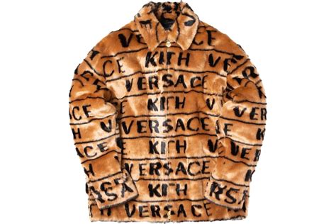 kith x versace fur coaches jacket brown|Kith x Versace Fur Coaches Jacket Brown Men's.